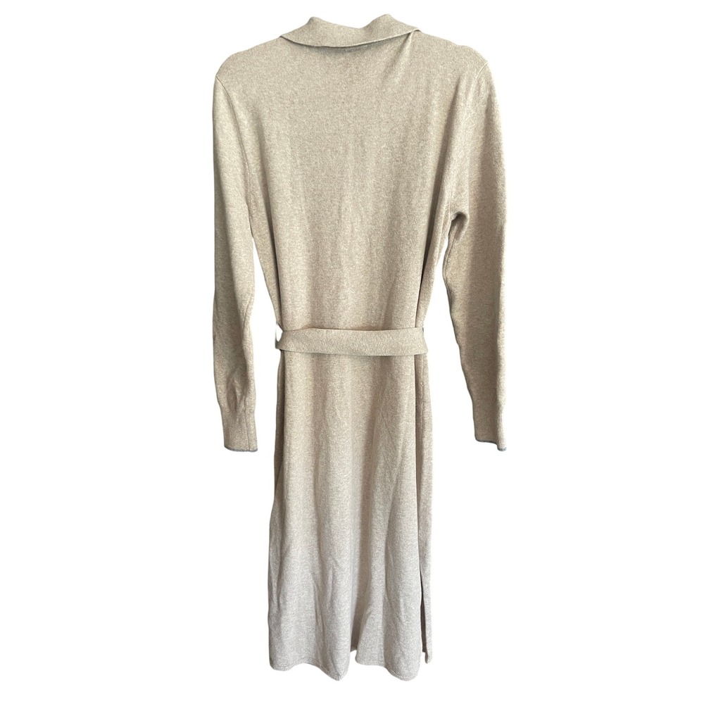 Faherty Jackson Long Sleeve Tie Waist Cotton Blend Sweater Dress Womens Medium - Picture 5 of 8